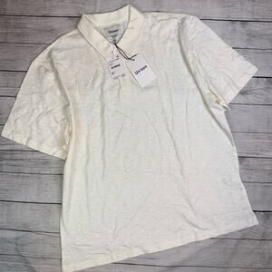 Unison Nordstrom NWT Men's Classic Off-White Short Sleeve Polo Shirt Size 2XL